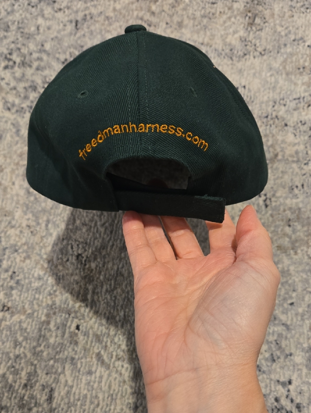 Dark Green Baseball Cap with Gold Embroidered F Logo For Freedmans - Picture 2 of 3